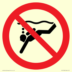 Prohibition: No sub-aqua diving